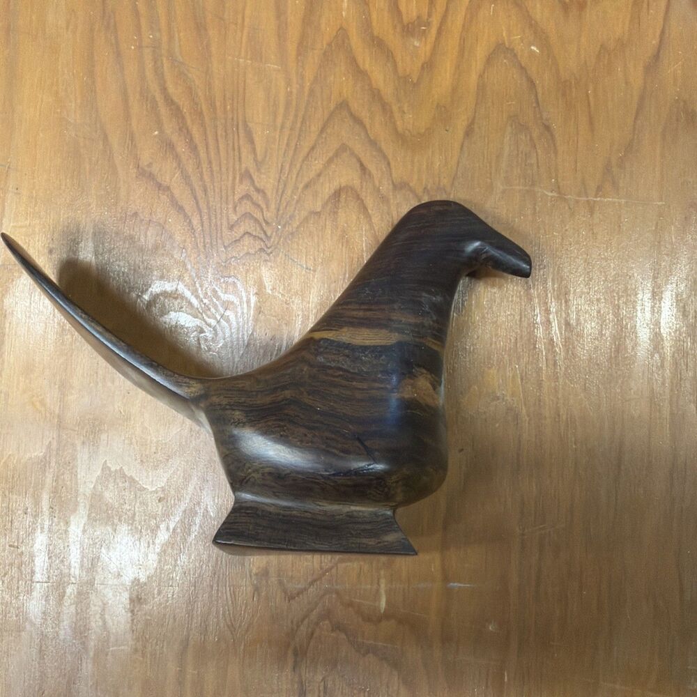 Vintage mid Century bird sculpture ironwood Bird 41/2 X 7